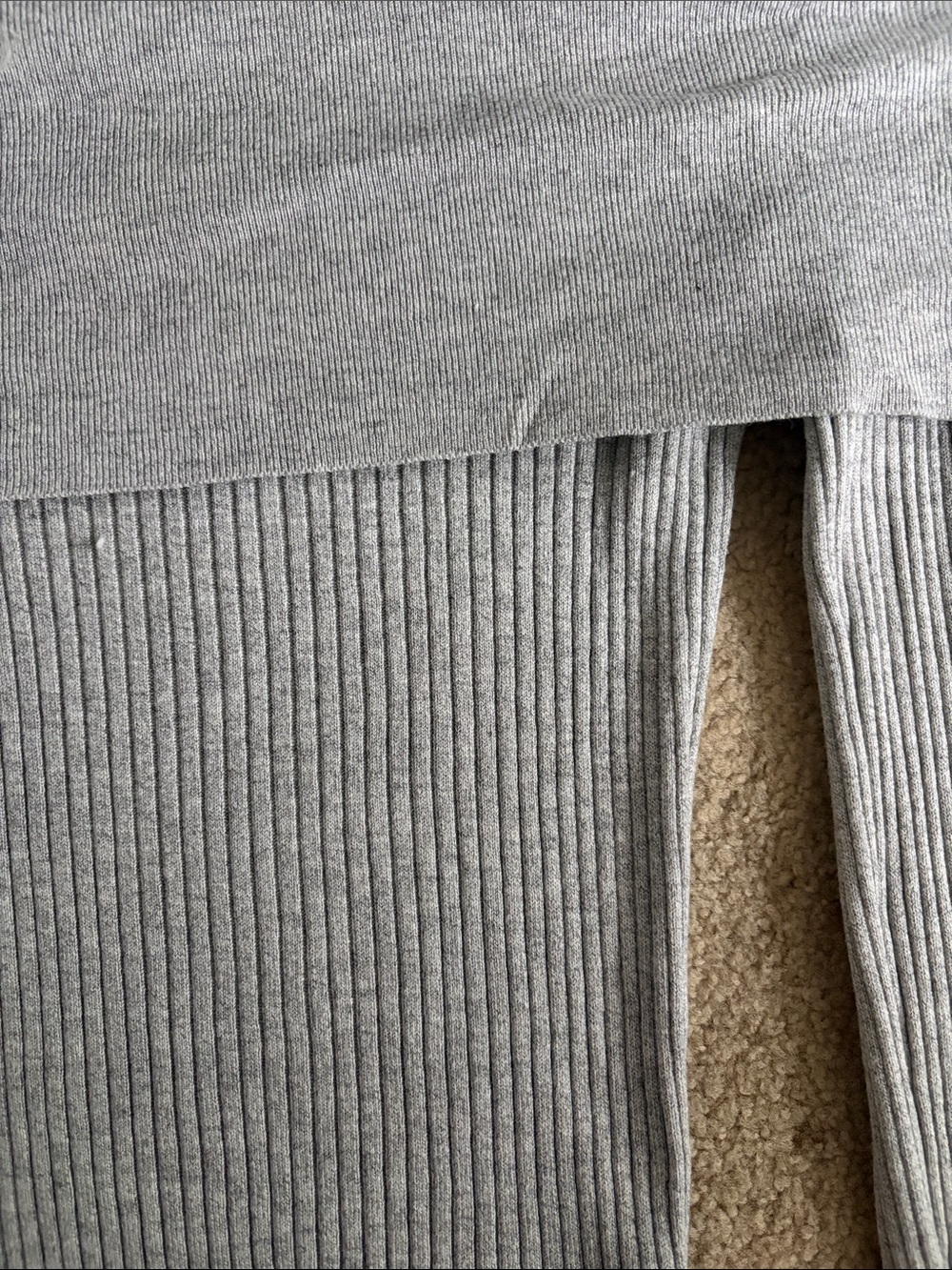 Ardene Gray Off-the-Shoulder Ribbed Sweater - Picture 3 of 5